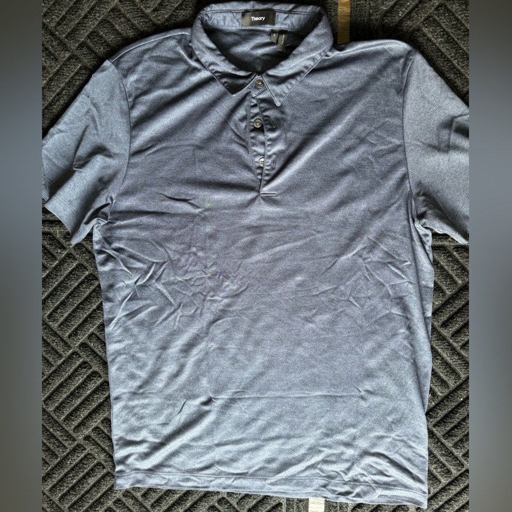 THEORY MENS POLO - BLUE SIZE LARGE